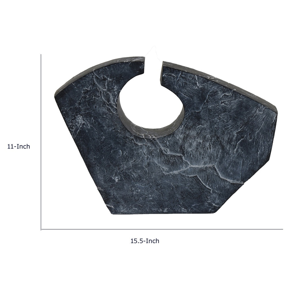 Tabletop Décor | Circular Cutout | Marble Accent Gray Resin | 16"