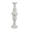 Tabletop Décor C&le Holder | Fluted Turned Baluster | White Resin | 18"