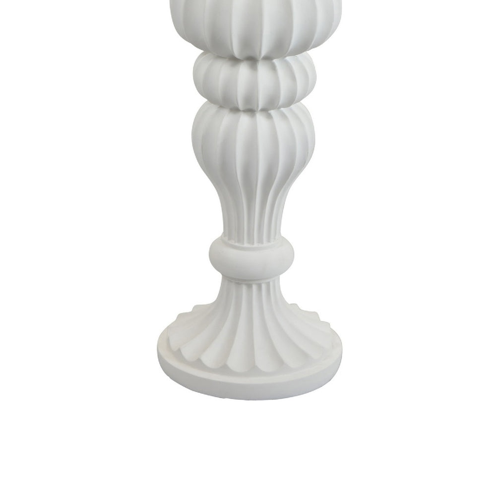 Tabletop Décor C&le Holder | Fluted Turned Baluster | White Resin | 18"