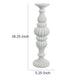 Tabletop Décor C&le Holder | Fluted Turned Baluster | White Resin | 18"