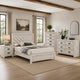 Full Bedroom Set, Beige, Black Wood, 4 Piece Set with Nightstand, Dresser, and Chest