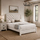 Full Bedroom Set, Beige, Black Wood, 2 Piece Set with Nightstand