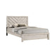 King Bedroom Set, Beige, Black Wood, 2 Piece Set with Nightstand