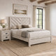 Queen Bedroom Set, Beige, Black Wood, 2 Piece Set with Nightstand