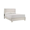 Queen Bedroom Set, White, Silver, Cream Wood, 4 Piece Set with 2 Nightstands and Dresser