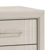 Queen Bedroom Set, White, Silver, Cream Wood, 4 Piece Set with 2 Nightstands and Dresser