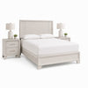 Queen Bedroom Set, White, Silver Wood, 3 Piece Set with 2 Nightstands
