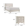 Queen Bedroom Set, White, Silver Wood, 3 Piece Set with 2 Nightstands