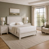 Queen Bedroom Set, White, Silver Wood, 3 Piece Set with 2 Nightstands