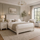 Queen Bedroom Set, White, Silver Wood, 2 Piece Set with Nightstand