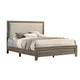 Queen Bedroom Set, Gray, Ivory, Brown Wood, 3 Piece Set with 2 Nightstands