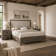Queen Bedroom Set, Gray, Ivory, Brown Wood, 3 Piece Set with 2 Nightstands