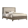Queen Bedroom Set, Gray, Ivory, Brown Wood, 2 Piece Set with Nightstand