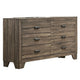 Full Bedroom Set, Brown Wood, 3 Piece Set with Nightstand and Dresser