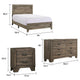 Full Bedroom Set, Brown Wood, 3 Piece Set with Nightstand and Dresser