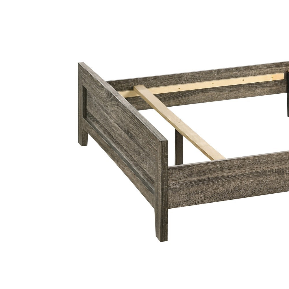 Full Bedroom Set, Brown Wood, 2 Piece Set with Nightstand