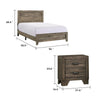 Full Bedroom Set, Brown Wood, 2 Piece Set with Nightstand