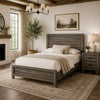 Full Bedroom Set, Brown Wood, 2 Piece Set with Nightstand