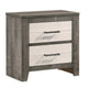 Queen Bedroom Set, Gray, White, Light Ash, Black Wood, 3 Piece Set with 2 Nightstands