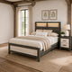 Queen Bedroom Set, Gray, White, Light Ash, Black Wood, 2 Piece Set with Nightstand