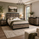King Bedroom Set, Gray, Ebony Black Wood, 4 Piece Set with Dresser and 2 Nightstands