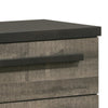 King Bedroom Set, Gray, Ebony Black Wood, 3 Piece Set with 2 Nightstands