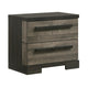 King Bedroom Set, Gray, Ebony Black Wood, 2 Piece Set with Nightstand