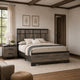 King Bedroom Set, Gray, Ebony Black Wood, 2 Piece Set with Nightstand