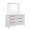 King Bedroom Set, White, Silver Wood, 4 Piece Set with Dresser and 2 Nightstands