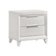 King Bedroom Set, White, Silver Wood, 3 Piece Set with 2 Nightstands