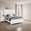 King Bedroom Set, White, Silver Wood, 2 Piece Set with Nightstand
