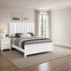 King Bedroom Set, White, Silver Wood, 2 Piece Set with Nightstand