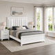 Queen Bedroom Set, White, Silver Wood, 3 Piece Set with 2 Nightstands