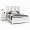 Queen Bedroom Set, White, Silver Wood, 2 Piece Set with Nightstand