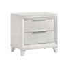 Queen Bedroom Set, White, Silver Wood, 2 Piece Set with Nightstand