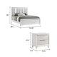 Queen Bedroom Set, White, Silver Wood, 2 Piece Set with Nightstand