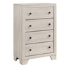 Full Bedroom Set, White, Black Wood, 4 Piece Set with Nightstand, Dresser, and Chest