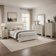 Full Bedroom Set, White, Black Wood, 4 Piece Set with Nightstand, Dresser, and Chest