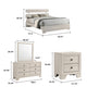 Full Bedroom Set, White, Black Wood, 3 Piece Set with Nightstand and Dresser
