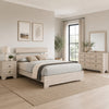 Full Bedroom Set, White, Black Wood, 3 Piece Set with Nightstand and Dresser