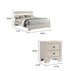 Full Bedroom Set, White, Black Wood, 2 Piece Set with Nightstand