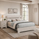 Full Bedroom Set, White, Black Wood, 2 Piece Set with Nightstand
