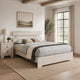 Full Bedroom Set, White, Black Wood, 2 Piece Set with Nightstand