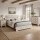 Queen Bedroom Set, White, Black Wood, 4 Piece Set with 2 Nightstands and Dresser