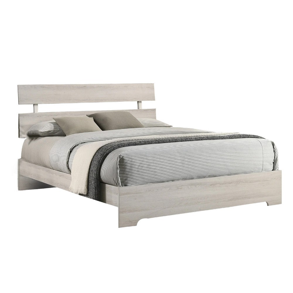 Queen Bedroom Set, White, Black Wood, 3 Piece Set with 2 Nightstands