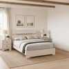 Queen Bedroom Set, White, Black Wood, 3 Piece Set with 2 Nightstands