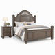 Queen Bedroom Set, Gray, Brass, Clear Wood, 2 Piece Set with Nightstand