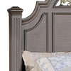 Queen Bedroom Set, Gray, Brass, Clear Wood, 2 Piece Set with Nightstand