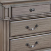 Queen Bedroom Set, Gray, Brass, Clear Wood, 2 Piece Set with Nightstand