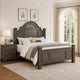 Queen Bedroom Set, Gray, Brass, Clear Wood, 2 Piece Set with Nightstand